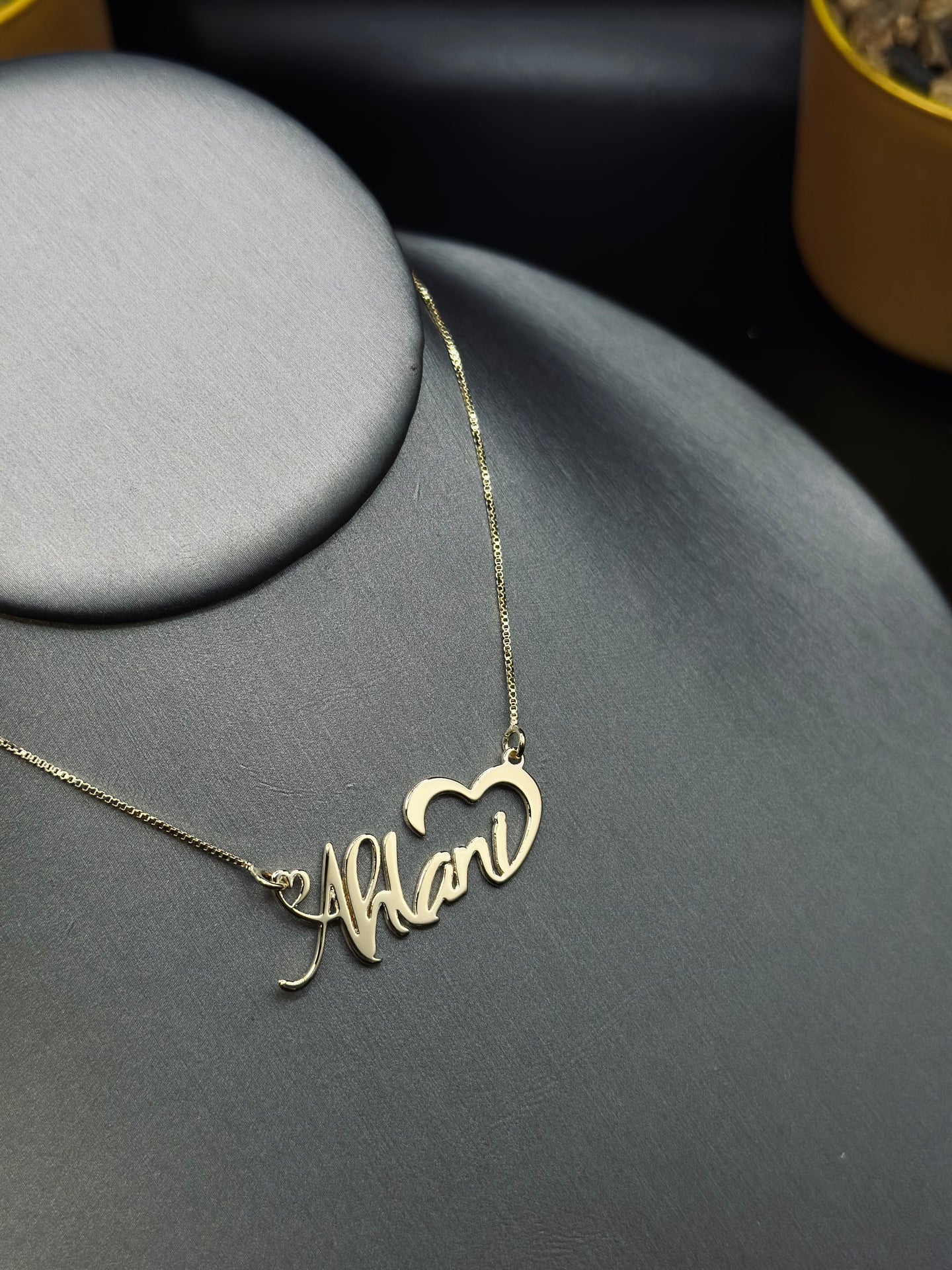 Name Necklace W/ Open Heart